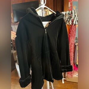 Forecaster Sport Fox Fur Black Winter Coat Hooded
